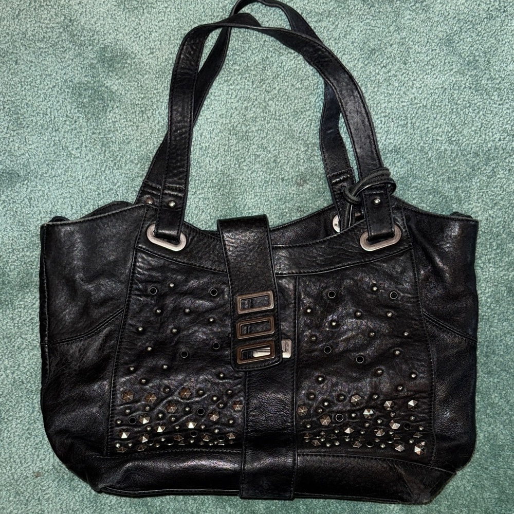 Joes jeans Black Studded Leather Tote Bag